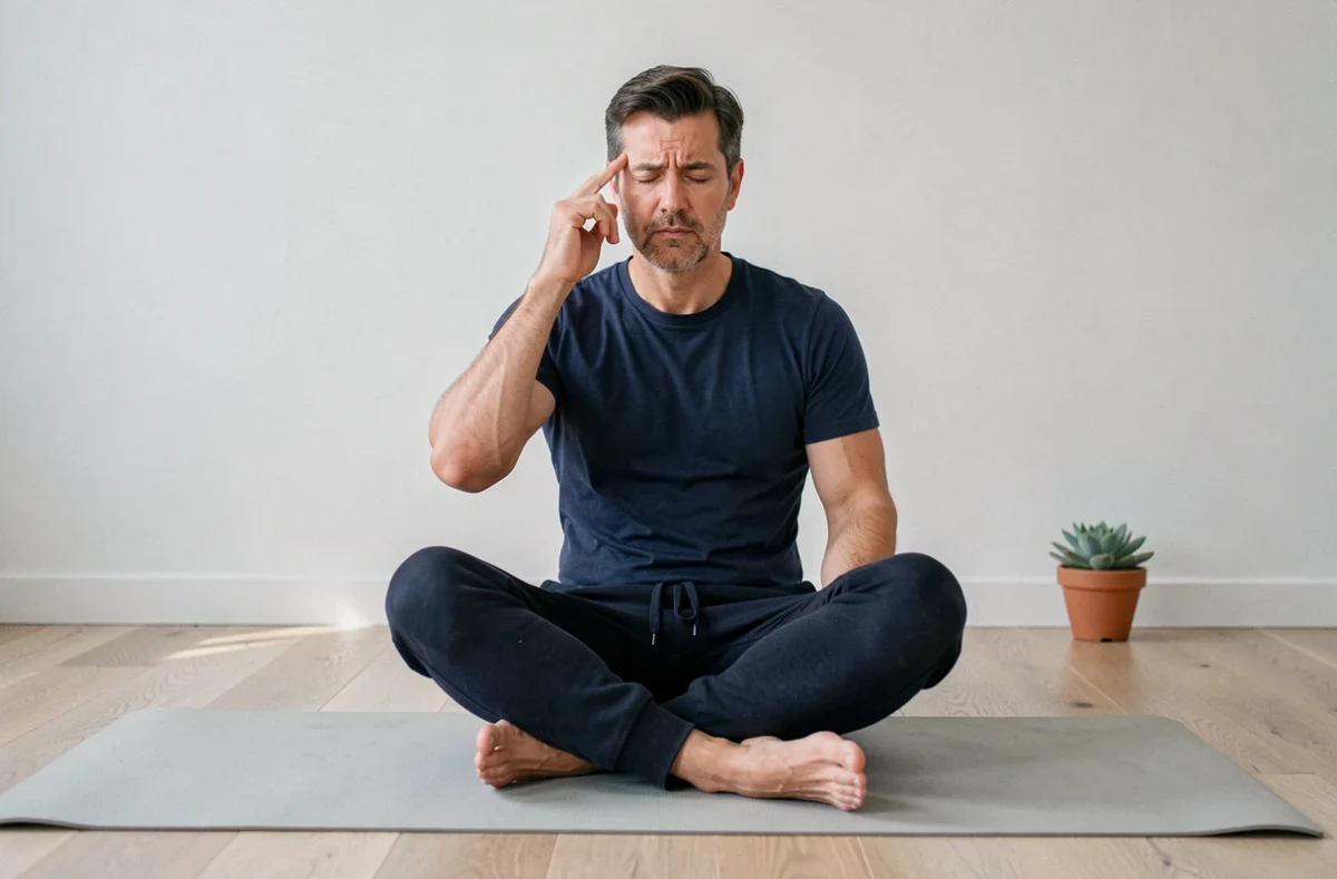 Homme pratiquant la pleine conscience pour améliorer sa concentration et réduire le manque d'attention